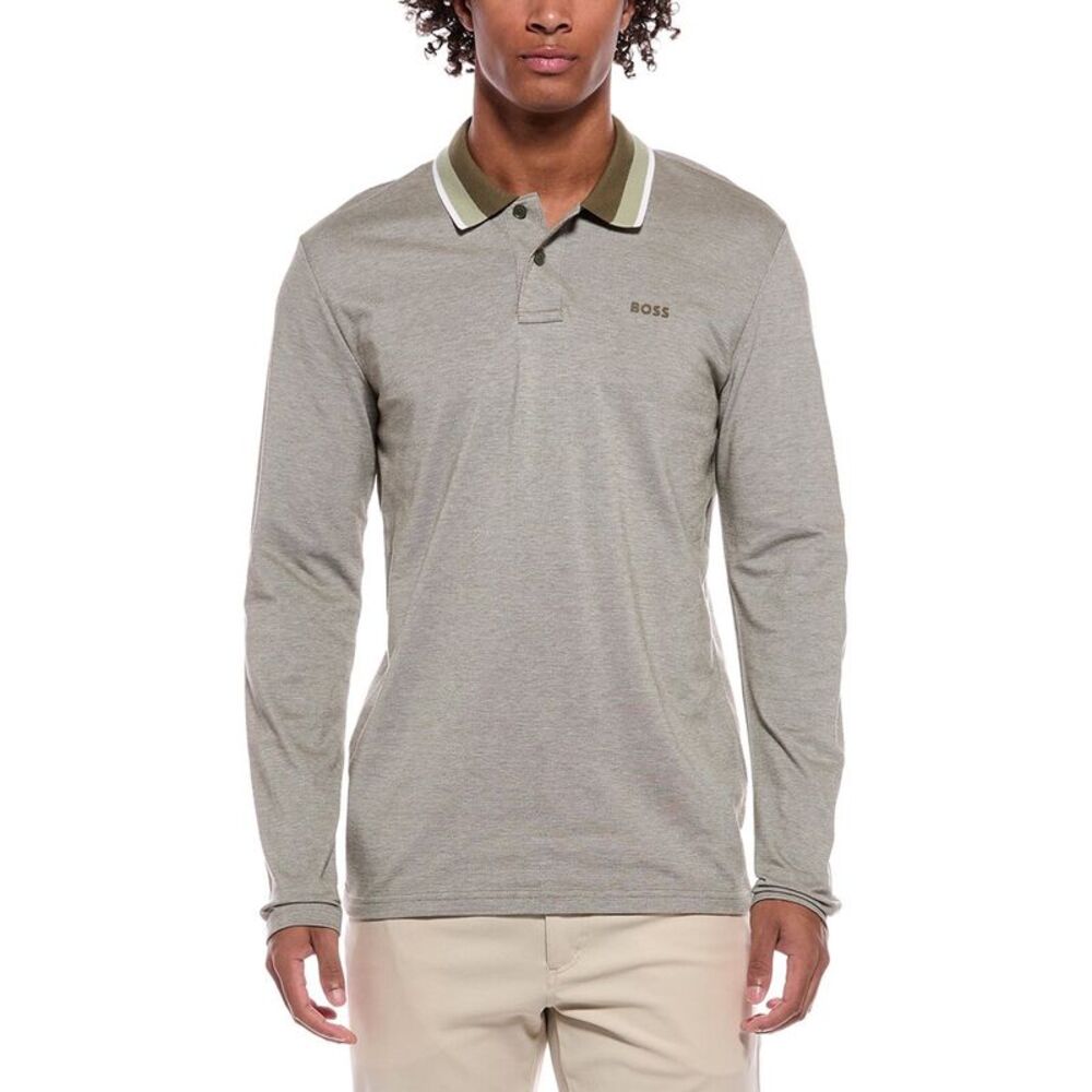 Hugo Boss Mens Boss  Peoxfordlong Polo Shirt, Green